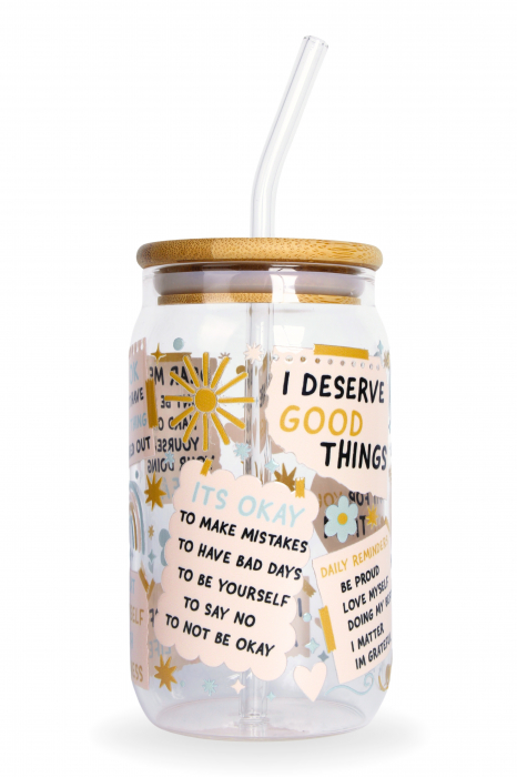 Pahar din sticlă You Are Enough [2]