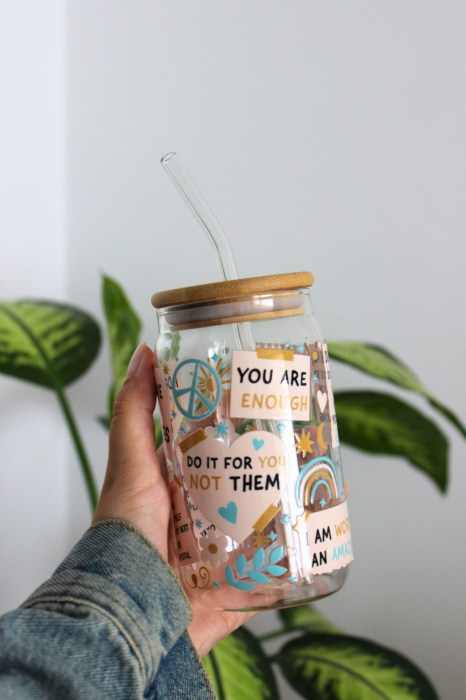 Pahar din sticlă You Are Enough [4]