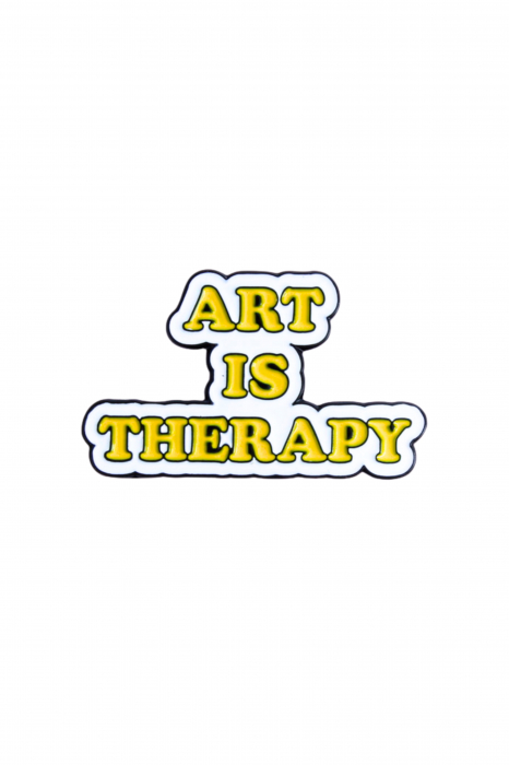 Pin Metalic Art Is Therapy [1]