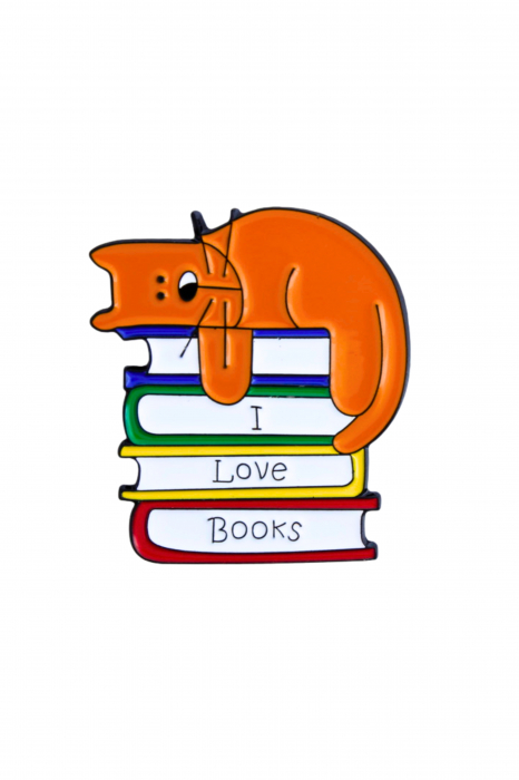 Pin Metalic I Love Books [1]