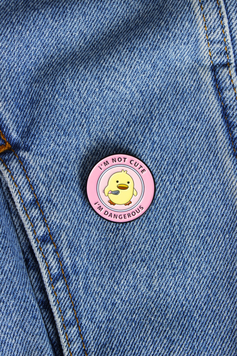 Pin Metalic Not Cute Duck [2]