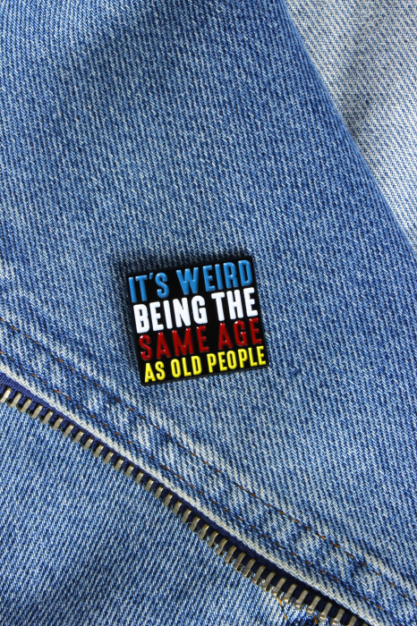 Pin Metalic Old People [2]