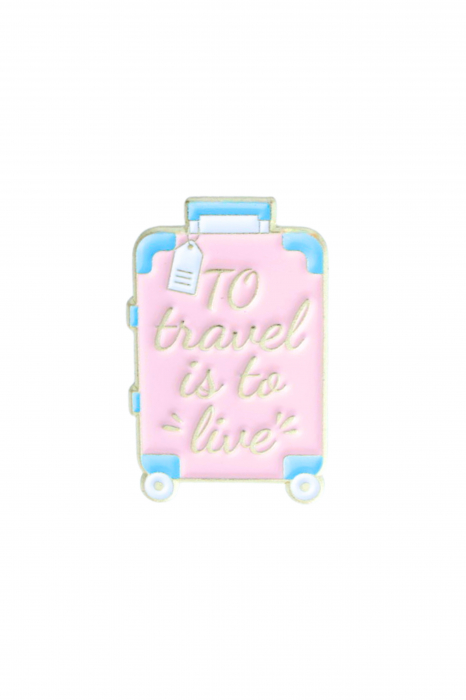 Pin Metalic To Travel Is To Live [1]