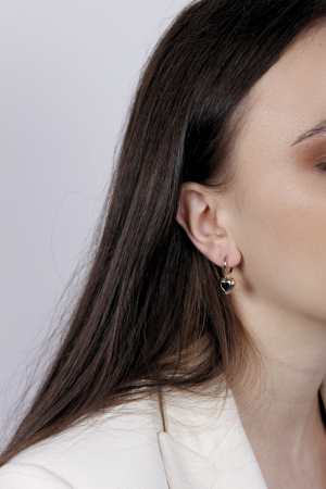 Cercei Black Heart - bijuterii elegante placate cu aur, transport gratuit [2]