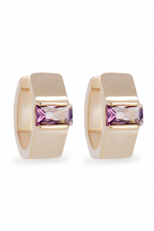 CERCEI - Cercei Crystal Pink - bijuterii elegante placate cu aur, transport gratuit