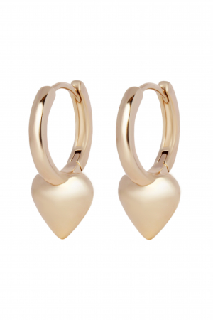 CERCEI - Cercei Gold Heart - bijuterii elegante placate cu aur, transport gratuit