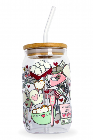 Pahar din sticlă Bake More, Worry Less [2]