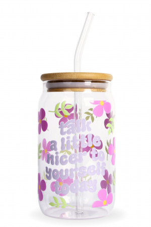 PAHARE PERSONALIZATE - Pahar din sticlă Be Kind To Yourself