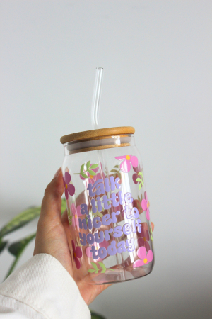 Pahar din sticlă Be Kind To Yourself [2]