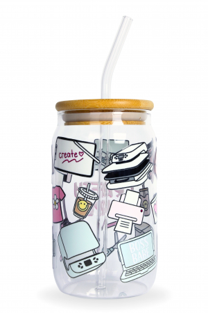 Pahar din sticlă Crafty Girl [1]