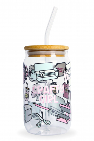 PAHARE PERSONALIZATE - Pahar din sticlă Crafty Girl