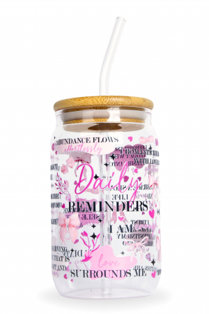 PAHARE PERSONALIZATE - Pahar din sticlă Daily Reminders