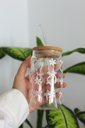 Pahar din sticlă Pretty Ribbons [1]