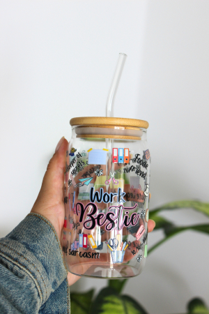 Pahar din sticlă Work Bestie [3]
