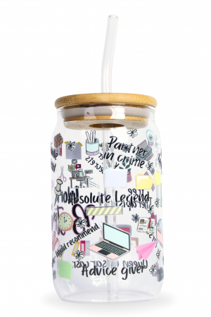 Pahar din sticlă Work Bestie [2]