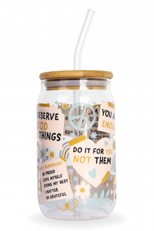 PAHARE PERSONALIZATE - Pahar din sticlă You Are Enough