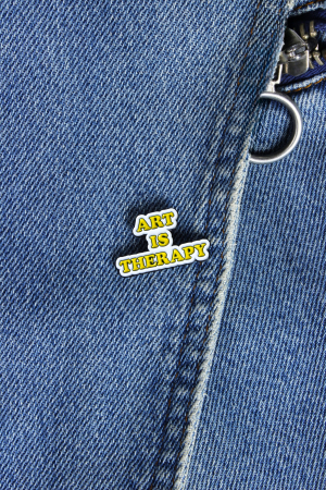Pin Metalic Art Is Therapy [1]