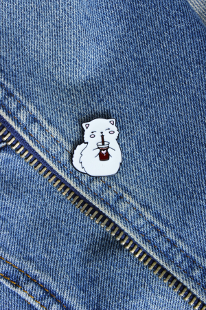 Pin Metalic Coffee Cat [1]