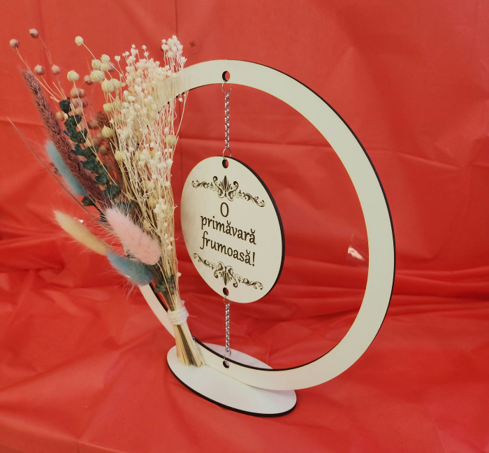 Cadou cerc cu buchet de flori uscate [3]