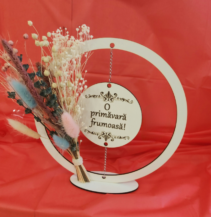 Cadou cerc cu buchet de flori uscate [1]
