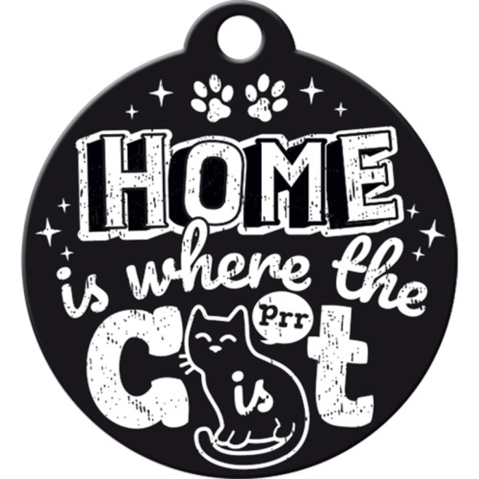 Breloc Home is where the cat is black - Acasa e unde ai pisica - Negru [2]