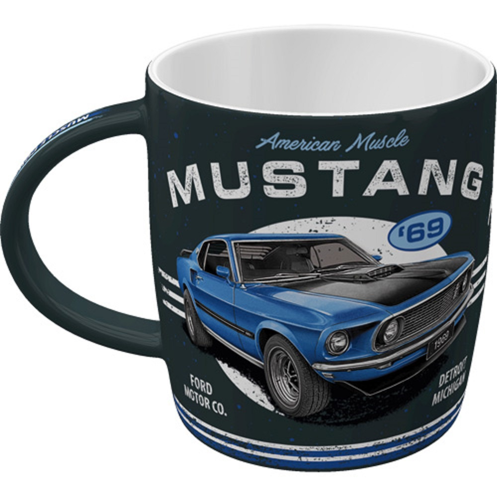 Cana ceramica 330 ml Ford Mustang 1969 Mach 1 Albastru [4]