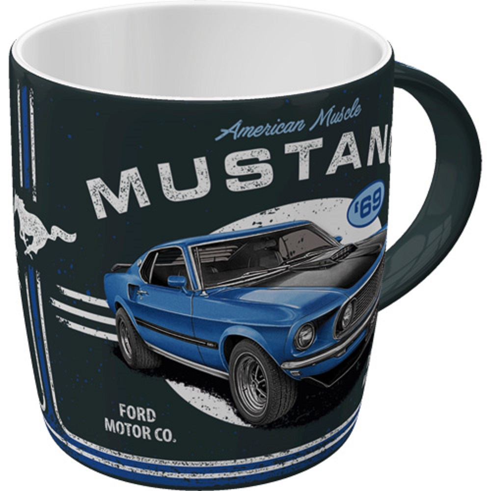 Cana ceramica 330 ml Ford Mustang 1969 Mach 1 Albastru [8]