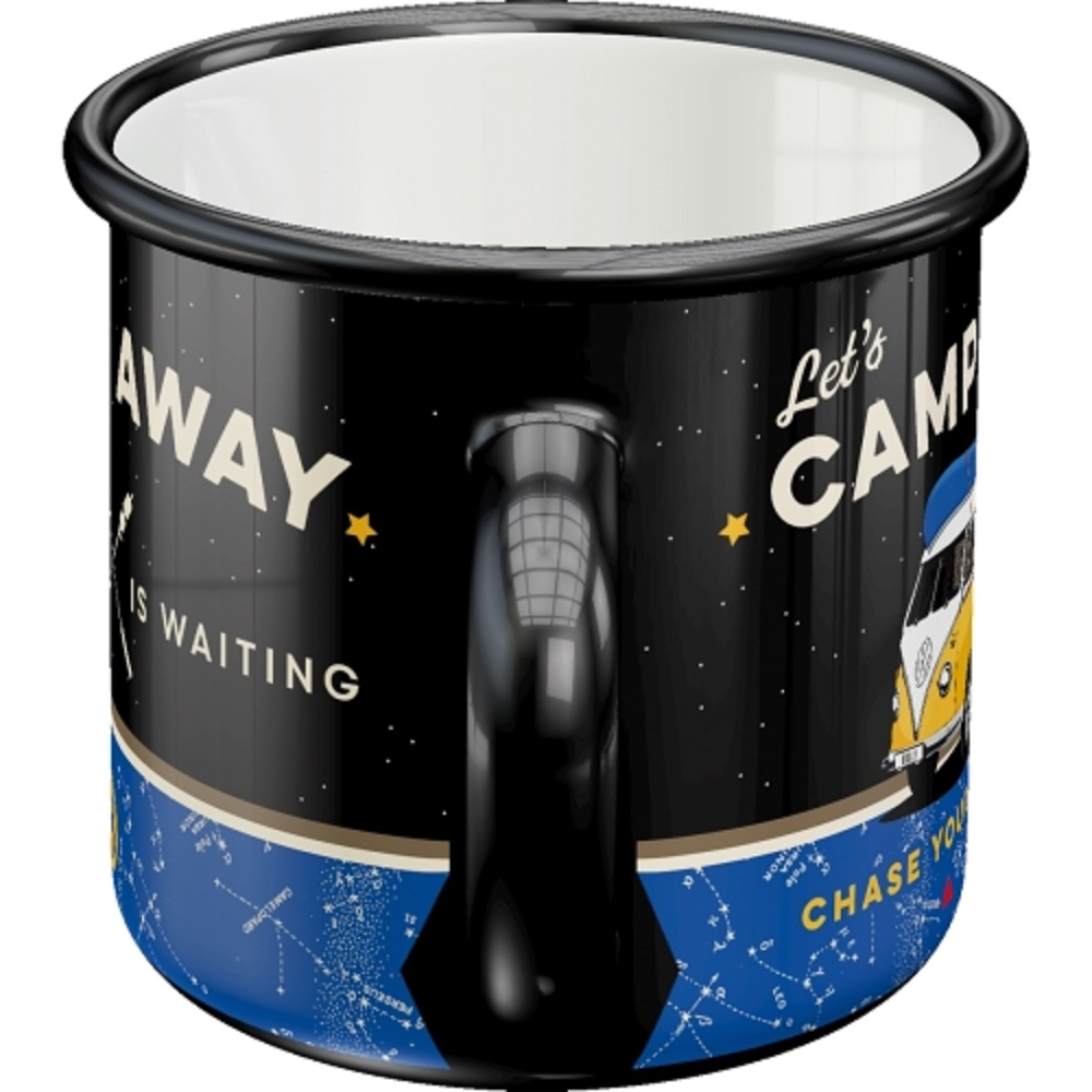 Cana metalica emailata VW Bulli Let's Camp Away Night - Hai la camping - Noaptea [3]