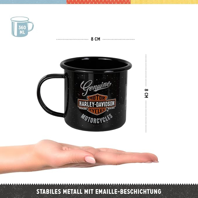 Cana Originala Harley-Davidson - Genuine Motorcycles, metalica emailata, 360 ml [9]
