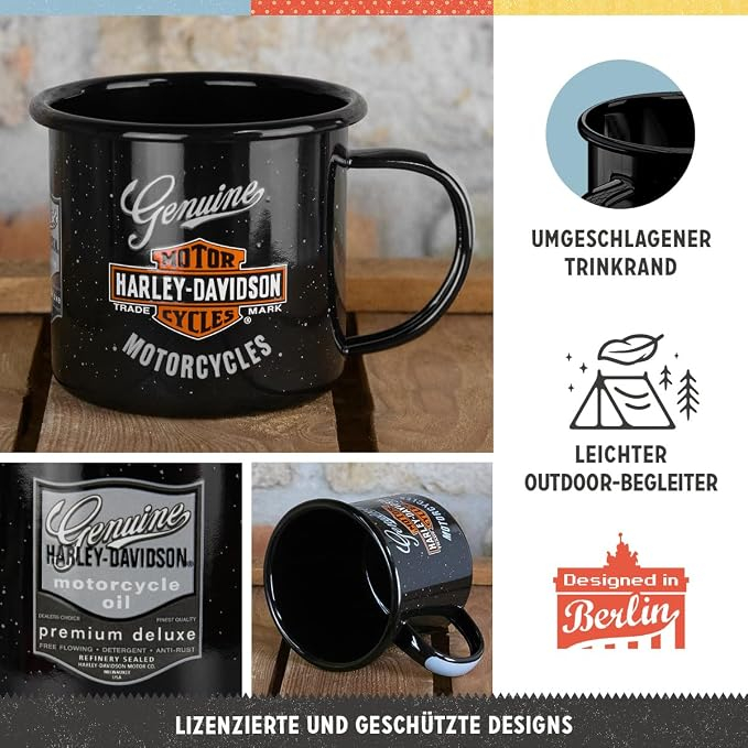 Cana Originala Harley-Davidson - Genuine Motorcycles, metalica emailata, 360 ml [10]