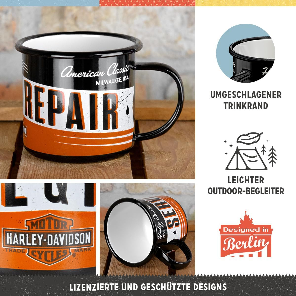 Cana Originala Harley-Davidson - Service & Repair, metalica emailata, 360 ml [10]
