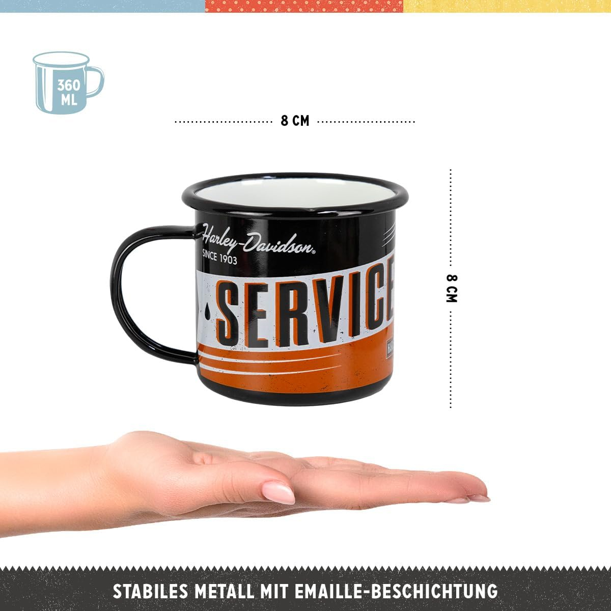 Cana Originala Harley-Davidson - Service & Repair, metalica emailata, 360 ml [9]
