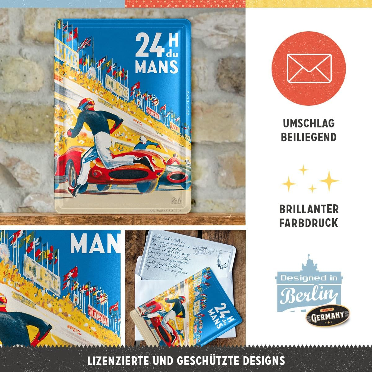 Carte postala metalica 24h Le Mans Racing Poster Blue - Afis Albastru al cursei LeMans [3]