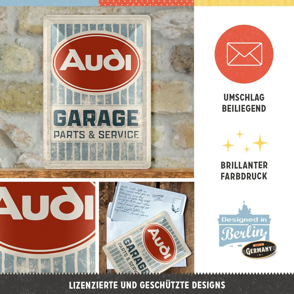 Carte postala metalica Audi - Garage - Garaj [4]