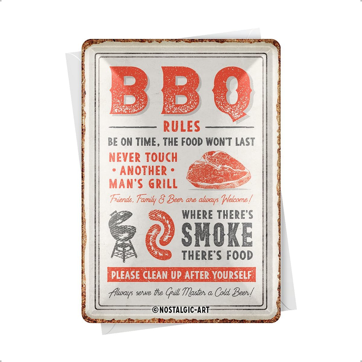 Carte postala metalica BBQ Rules - Reguli pentru Gratar [2]