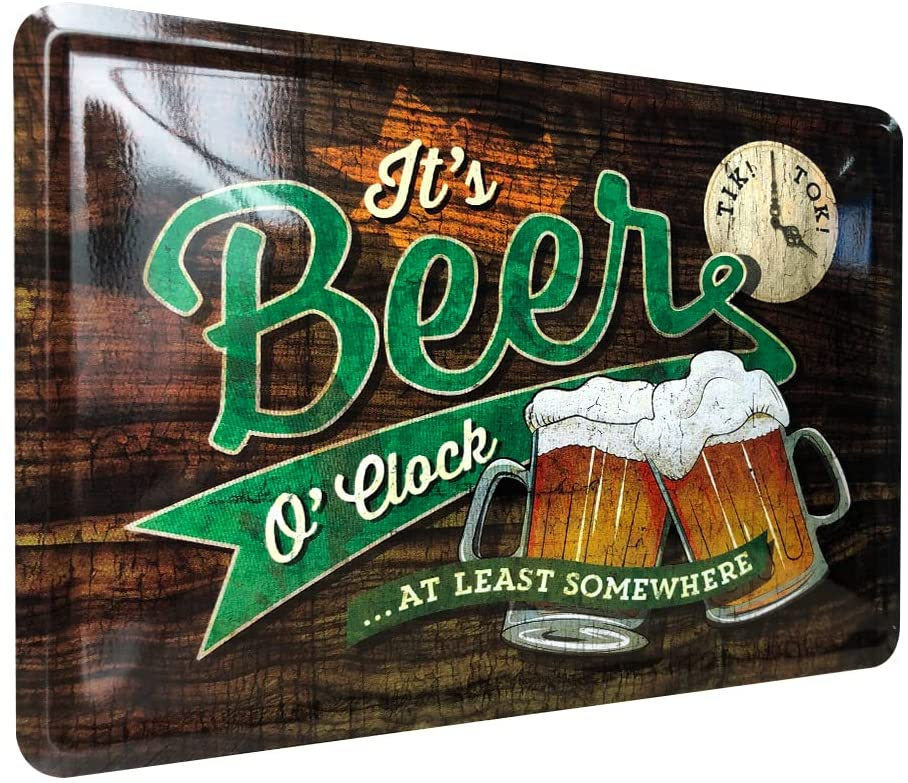 Carte postala metalica Beer O' Clock - Timpul pentru o bere [2]
