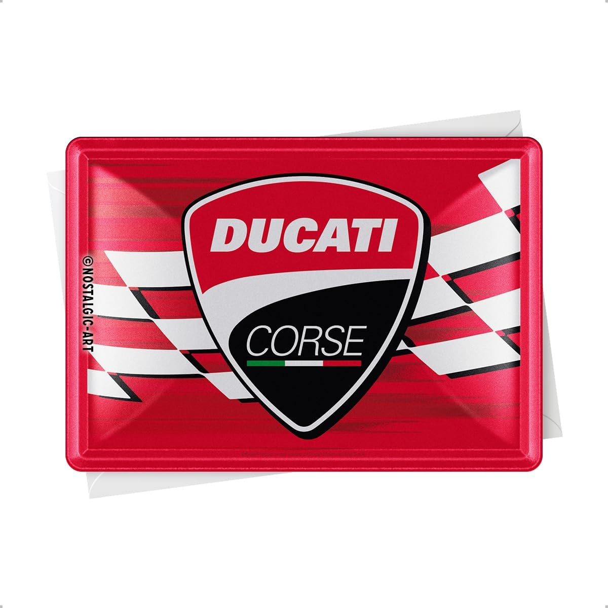 Carte postala metalica Ducati Corse - Logo Racing Flag [2]