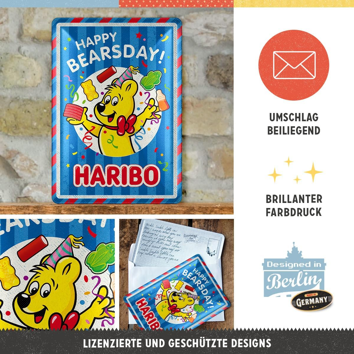 Carte postala metalica HARIBO Happy Bearsday - La multi ani Ursule [4]