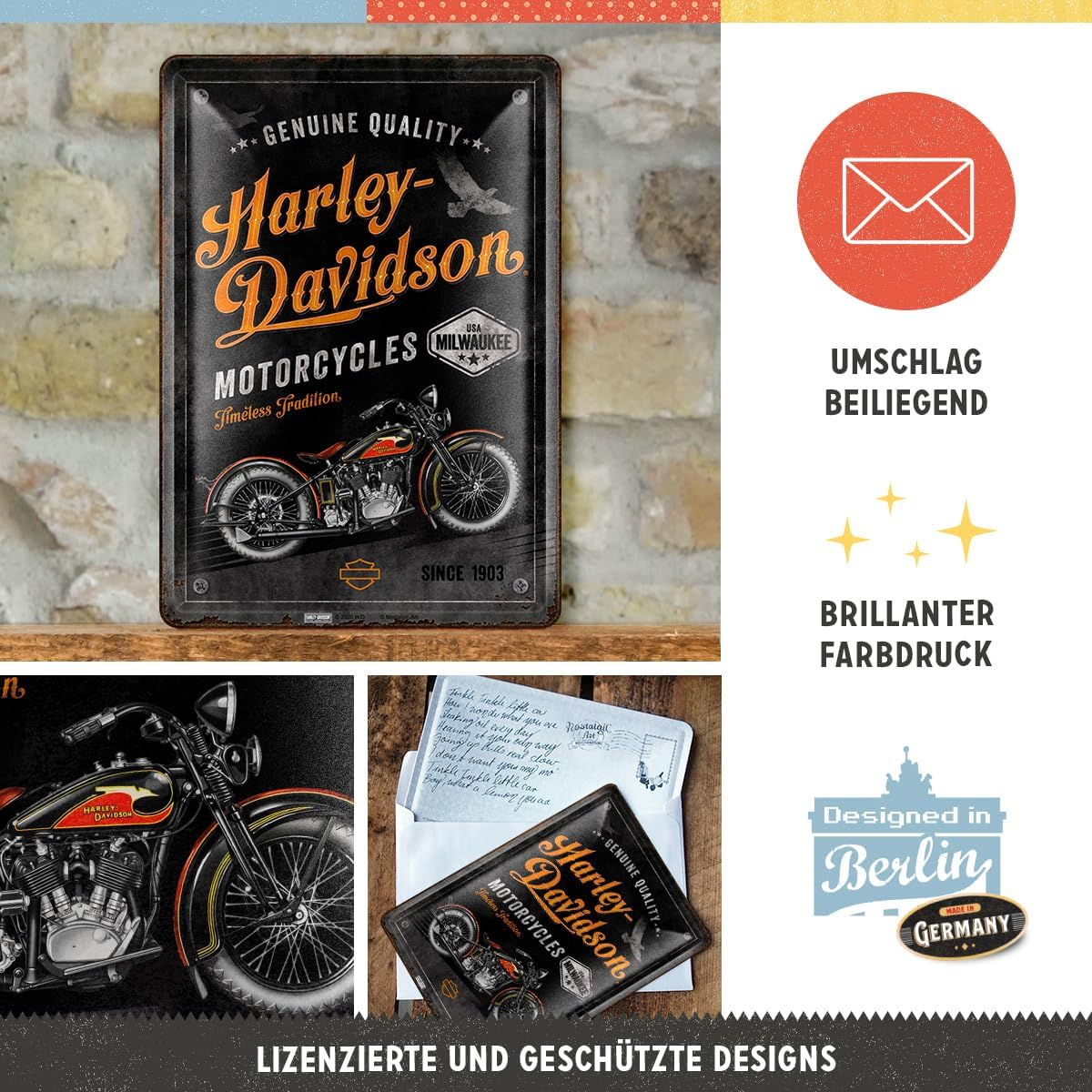 Carte postala metalica "Harley-Davidson - Timeless Tradition" [6]