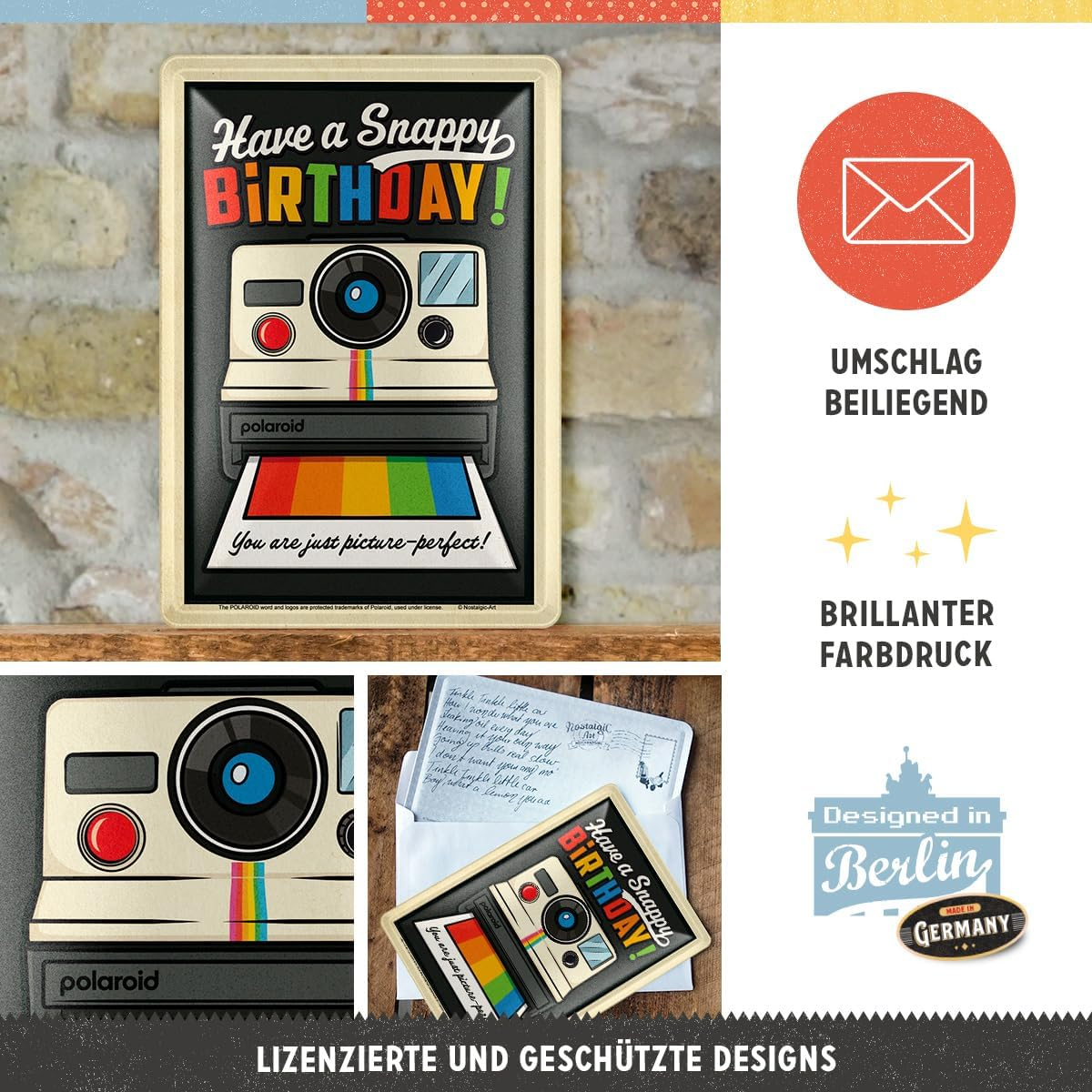 Carte postala metalica Polaroid - Snappy Birthday [4]