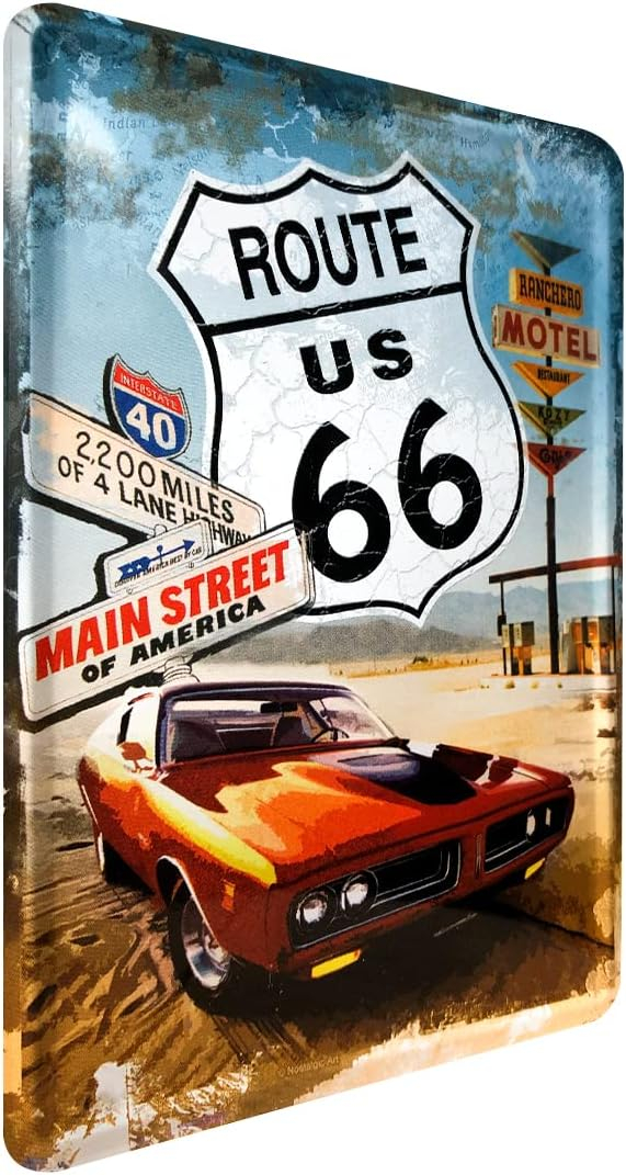 Carte postala metalica Route 66  Gas Up - Soseaua 66 Fa-I plinul [2]