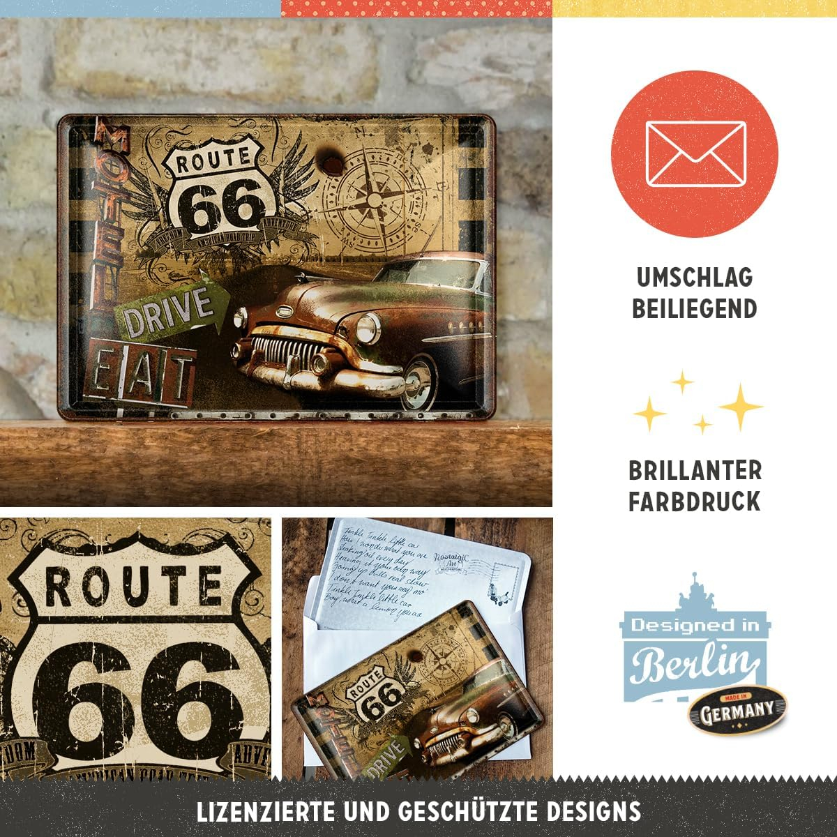 Carte postala metalica Route 66 - Motel - Soseaua 66: Motel [4]