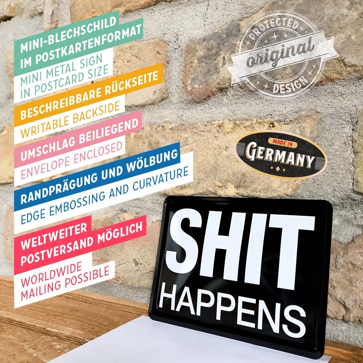 Carte postala metalica Shit Happens - Se mai intampla [4]