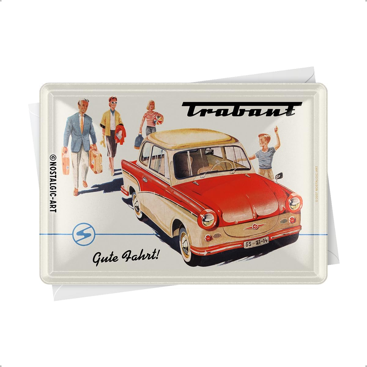 Carte postala metalica Trabant - Drum bun [2]