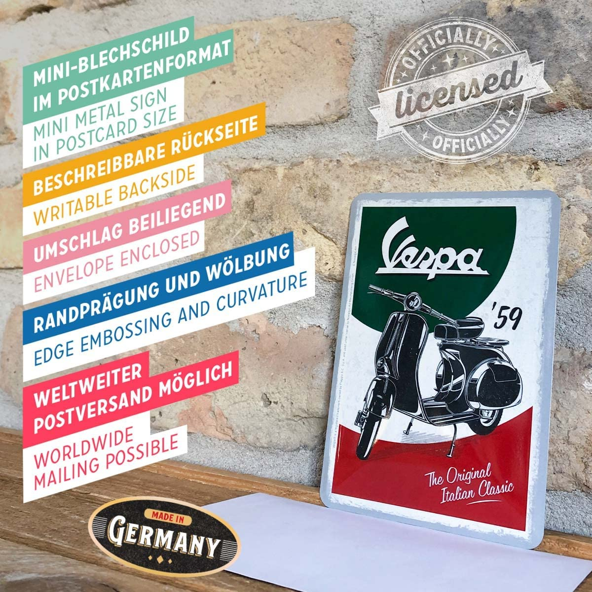 Carte postala metalica Vespa Italian Classic - Clasic Italienesc [4]
