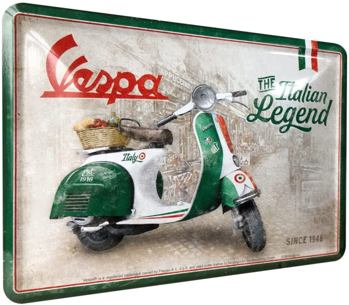 Carte postala metalica Vespa - Italian Legend - Legenda Italieneasca [2]
