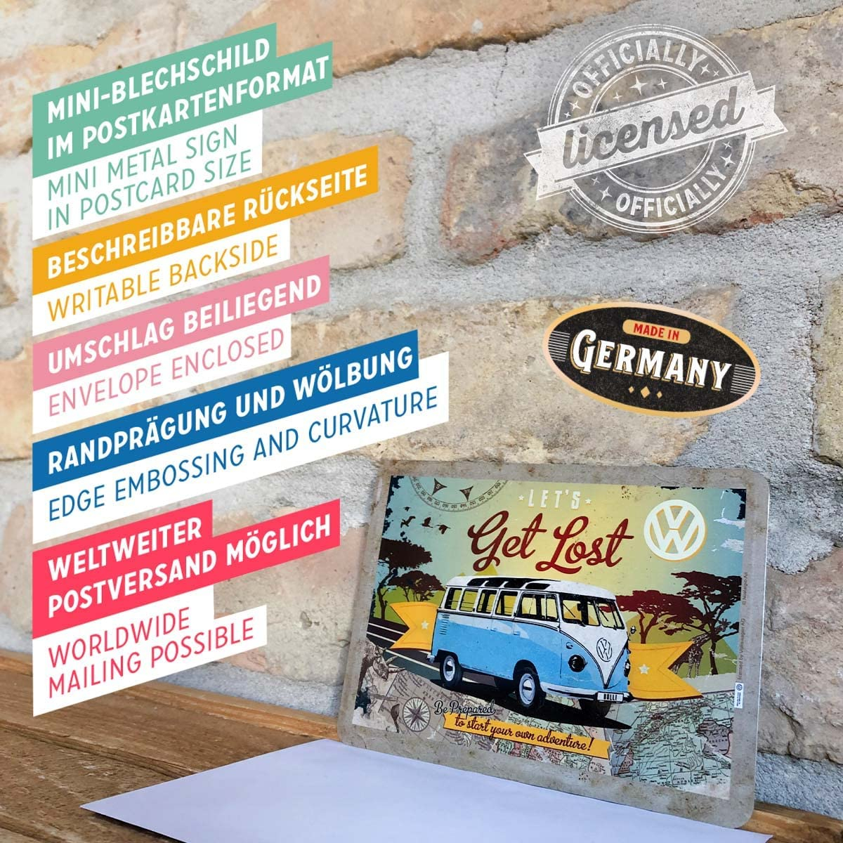 Carte postala metalica Volkswagen - Let's Get lost! - Hai sa ratacim! [4]