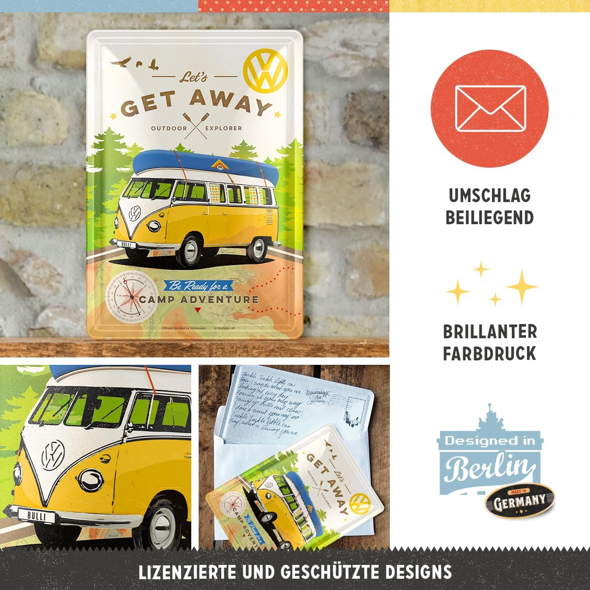Carte postala metalica Volkswagen Let's Get Away - Hai sa o intindem [4]