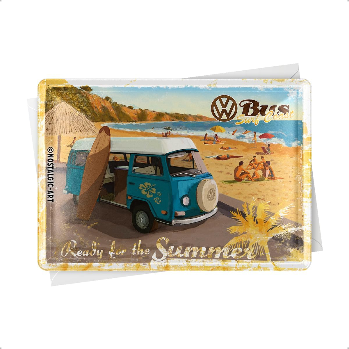 Carte postala metalica Volkswagen - Ready for the summer - Pregatiti pentru vara [3]