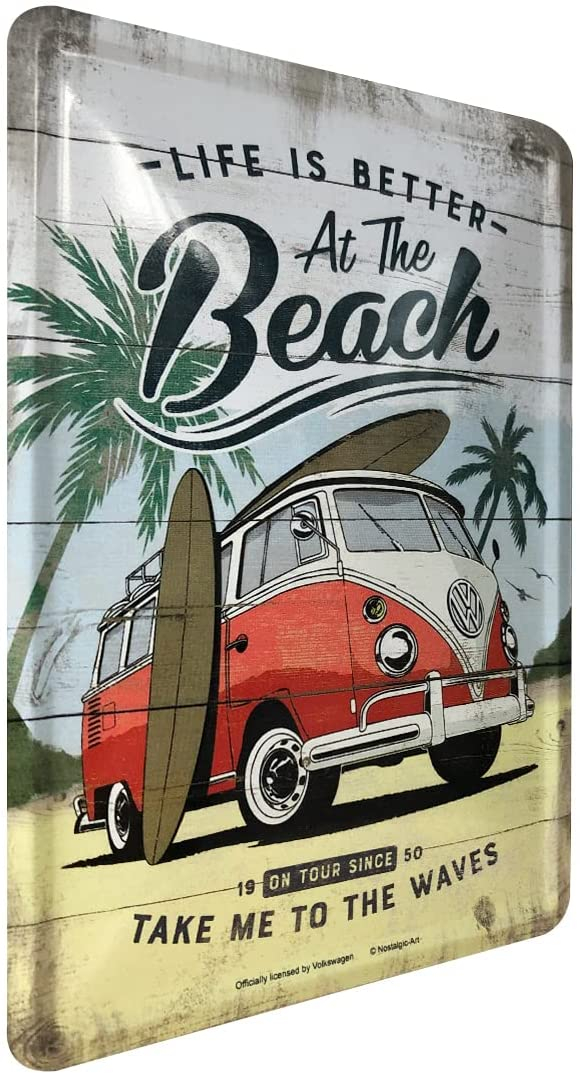 Carte postala metalica VW Bulli - Beach - Plaja [4]